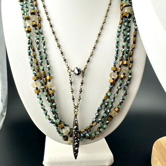 Lot bundle of 3 three Bling Statement Necklaces - Picture 3 of 7